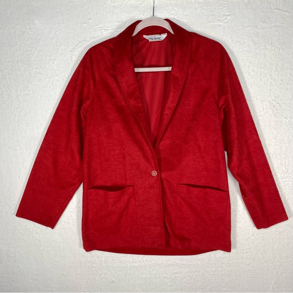 Vintage Blair Women’s Red Blazer‎ Jacket Size 10 Career Office
